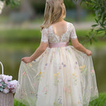 Boho style flower girl dress for weddings and special occassions