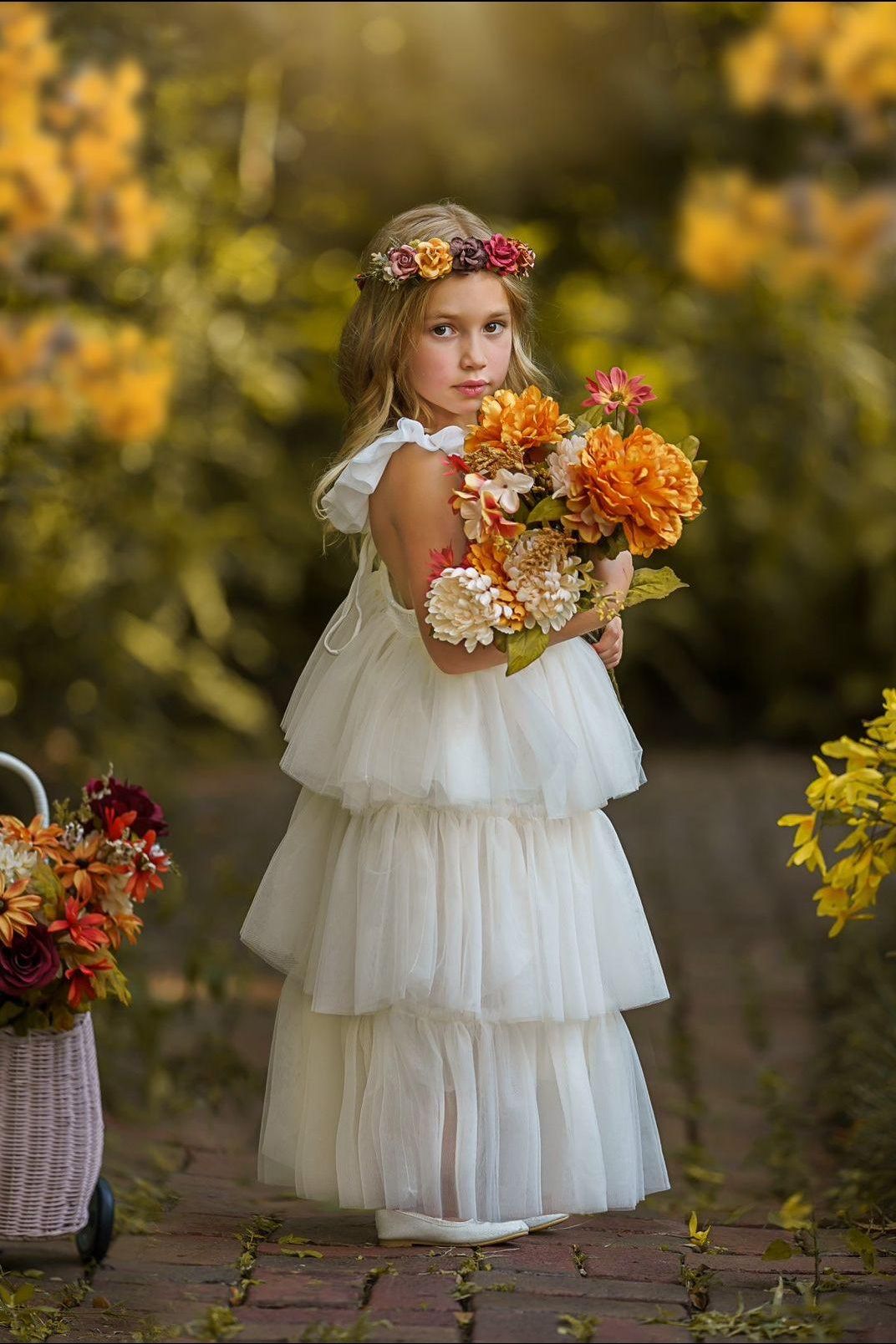 The Perfect Ivory Flower Girl Dress - The Little Kitten Boutique