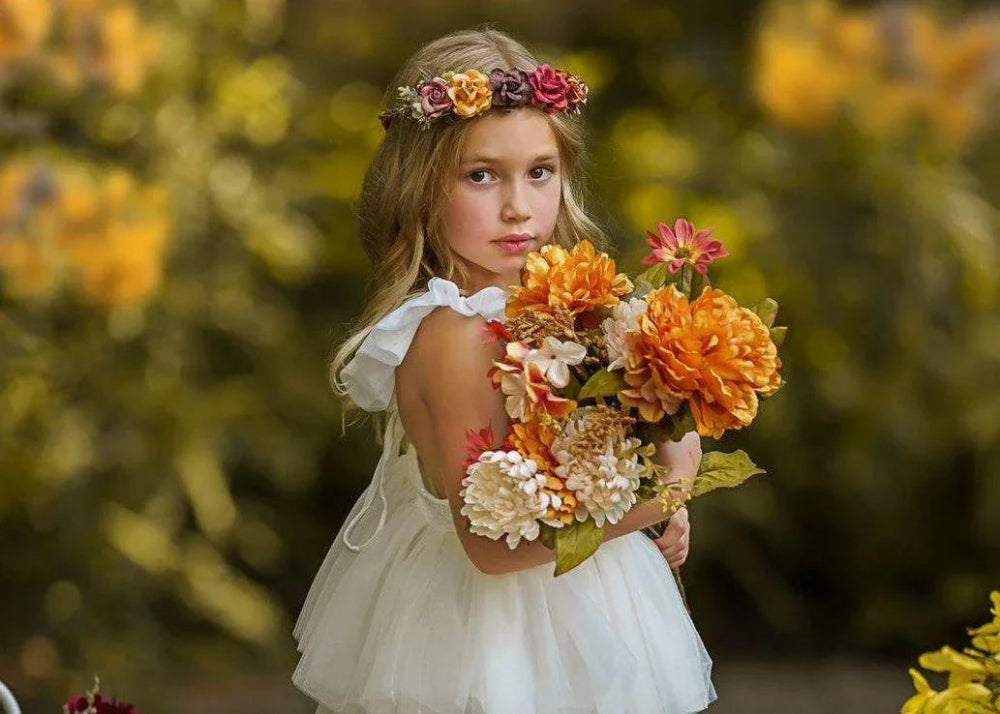 The Perfect Ivory Flower Girl Dress - The Little Kitten Boutique