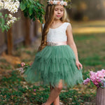 Tutu style flower girl dress / girls special occasion dress - The Little Kitten Boutique