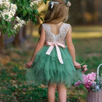 Knee Length, Layered flower girl dress / girls special occasion dress - The Little Kitten Boutique