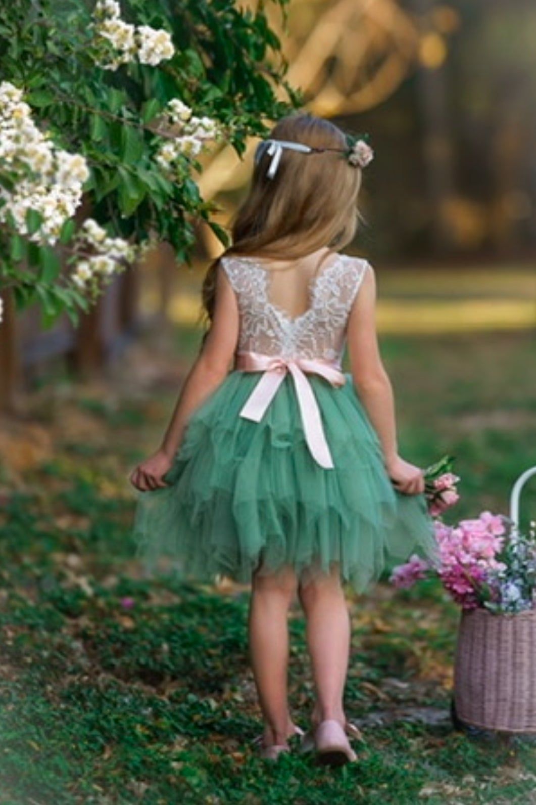 Knee Length, Layered flower girl dress / girls special occasion dress - The Little Kitten Boutique