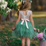 Knee Length, Layered flower girl dress / girls special occasion dress - The Little Kitten Boutique