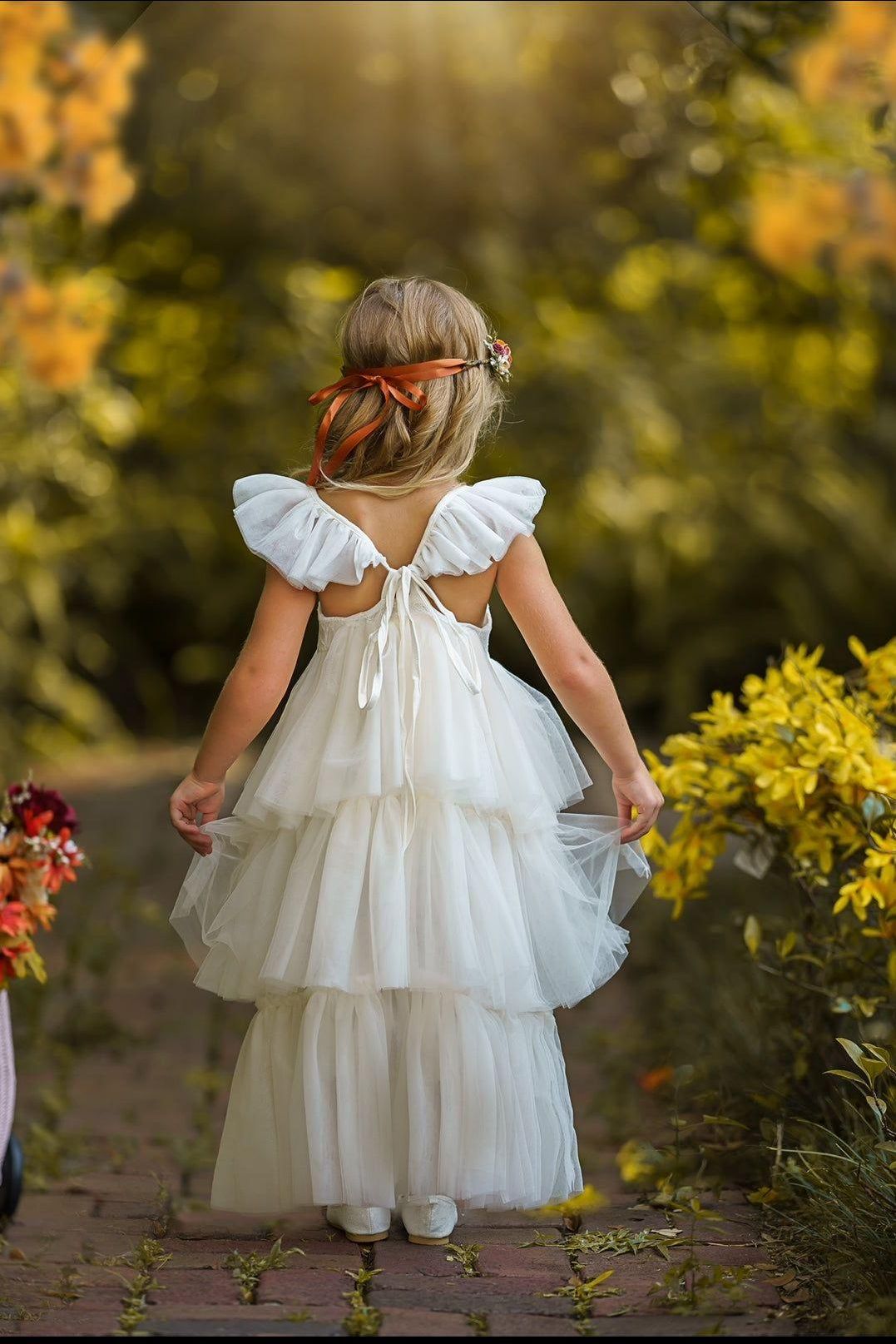 The Perfect Ivory Flower Girl Dress - The Little Kitten Boutique