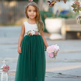 Sleeveless Lace and Tulle Flower Girl Dresses / Girls Special Occasion Dresses - The Little Kitten Boutique