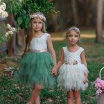 Tutu style flower girl dress / girls special occasion dress - The Little Kitten Boutique