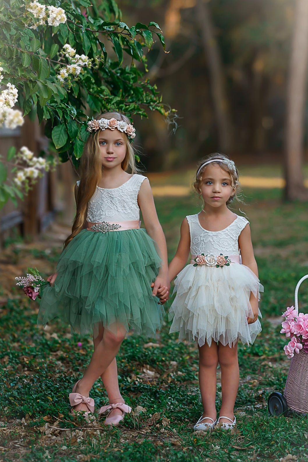 Tutu style flower girl dress / girls special occasion dress - The Little Kitten Boutique