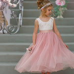 Sleeveless Lace and Tulle Flower Girl Dresses / Girls Special Occasion Dresses - The Little Kitten Boutique