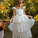 The Perfect Ivory Flower Girl Dress - The Little Kitten Boutique