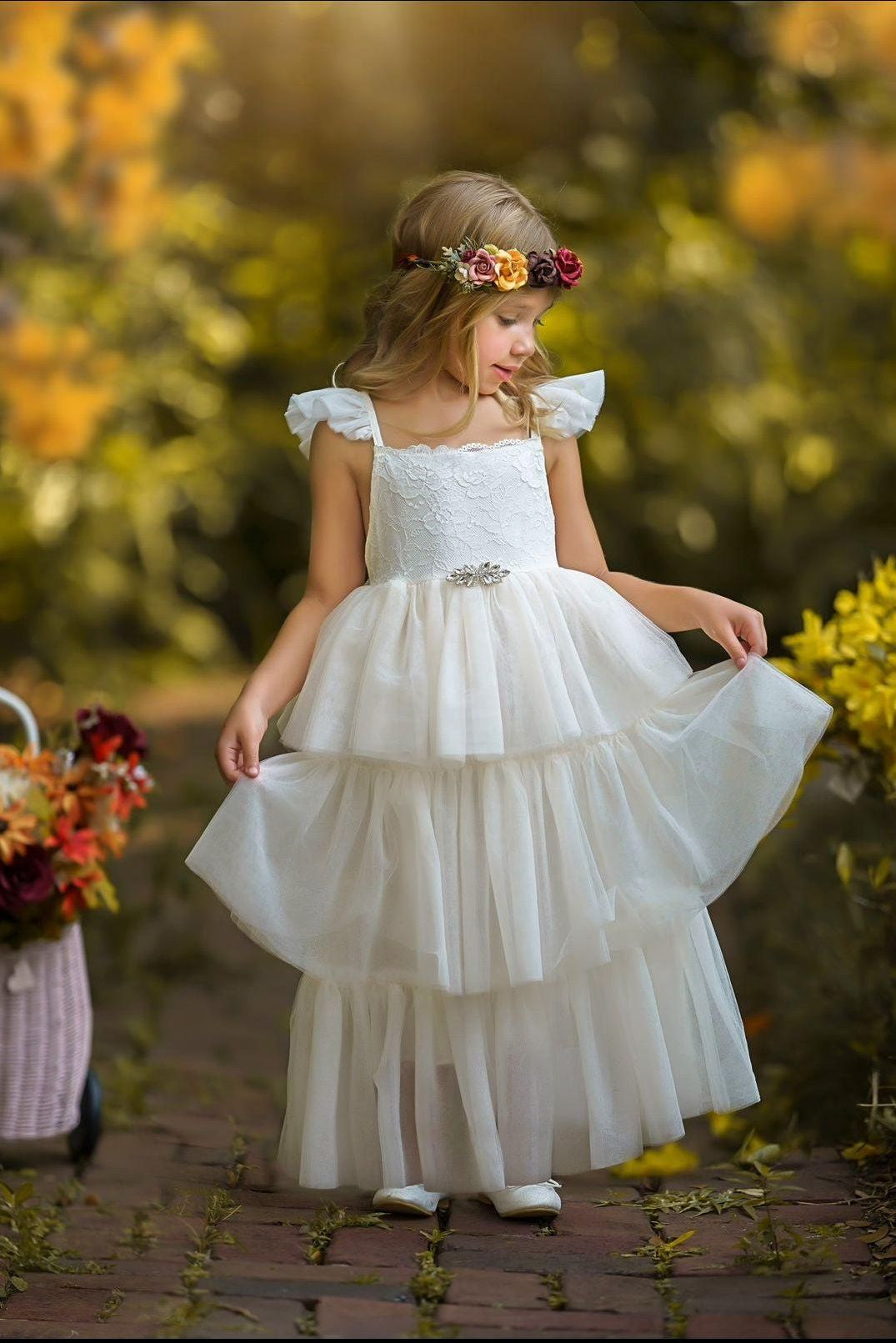 The Perfect Ivory Flower Girl Dress - The Little Kitten Boutique