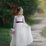 Long Sleeve Forest Green Flower Girl Dress for Weddings, Birthday Parties , Family Photo Shoots and More