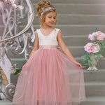 Sleeveless Lace and Tulle Flower Girl Dresses / Girls Special Occasion Dresses - The Little Kitten Boutique