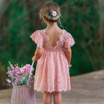 Flower Girl Dress / Special Occasion Dress for Girls, with Ruffle Sleeve - The Little Kitten Boutique