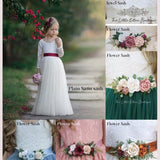 Sleeveless Knee Length Lace Flower Girl Dresses