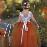 Sleeveless and Long Sleeve, Fall Inspired Burnt Orange and Rust Flower Girl Dresses - The Little Kitten Boutique