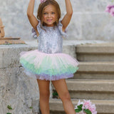 Silver Girls Sequin Bodysuit Leotard and Tutu Set - The Little Kitten Boutique