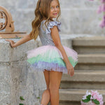 Silver Girls Sequin Bodysuit Leotard and Tutu Set - The Little Kitten Boutique