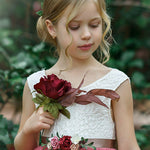 Sleeveless Lace and Tulle Flower Girl Dress - The Little Kitten Boutique