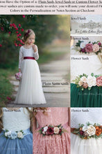 Sleeveless Ankle-Length Lace Flower Girl Dress - Rose, White, Ivory - The Little Kitten Boutique
