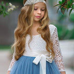 flower girl dress with lace and tulle