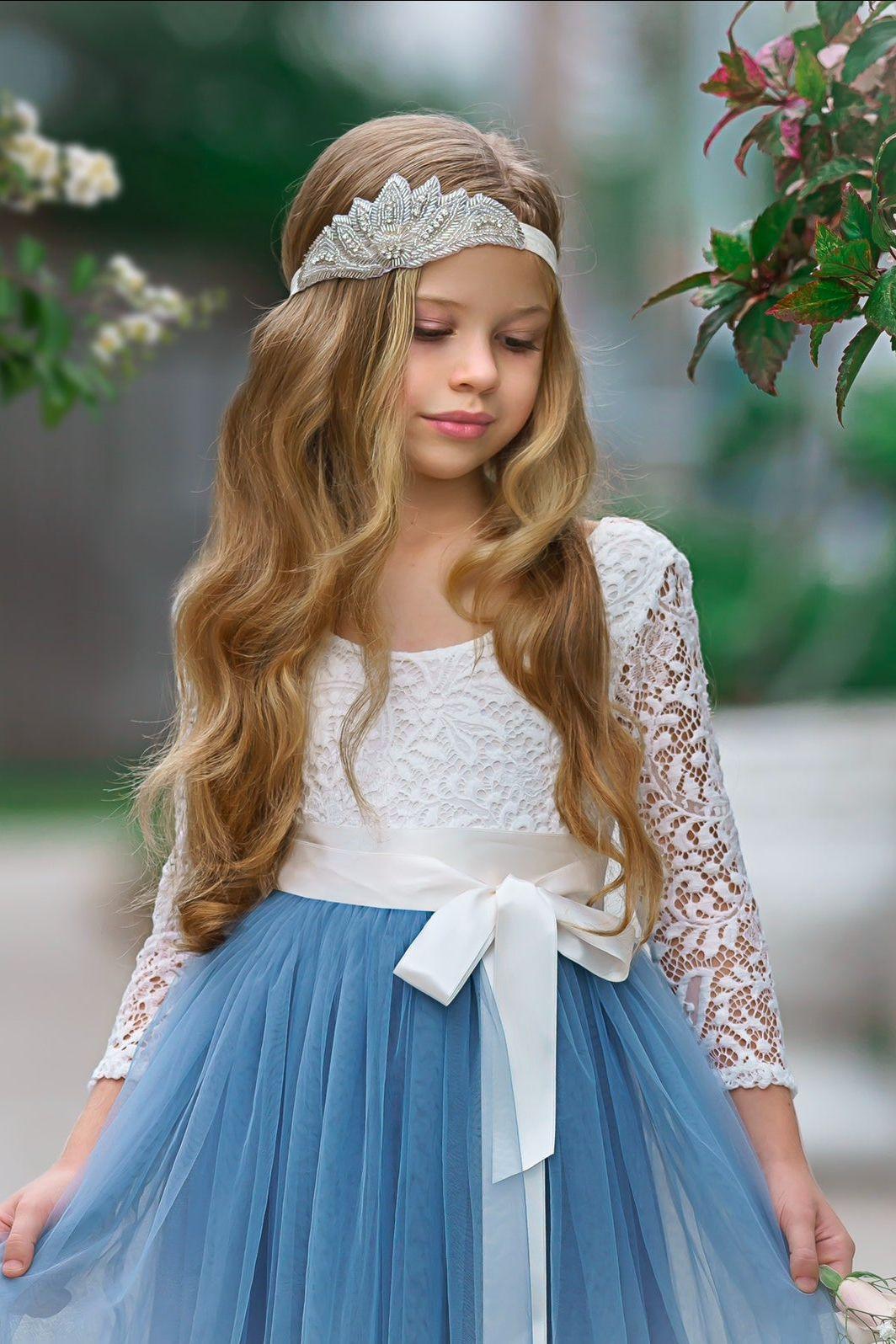flower girl dress with lace and tulle