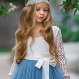 flower girl dress with lace and tulle