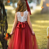 Sleeveless and Long Sleeve, Fall Inspired Burnt Orange and Rust Flower Girl Dresses - The Little Kitten Boutique
