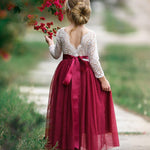 Long Sleeve Flower Girl Dresses - The Little Kitten Boutique