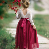 Long Sleeve Flower Girl Dresses - The Little Kitten Boutique