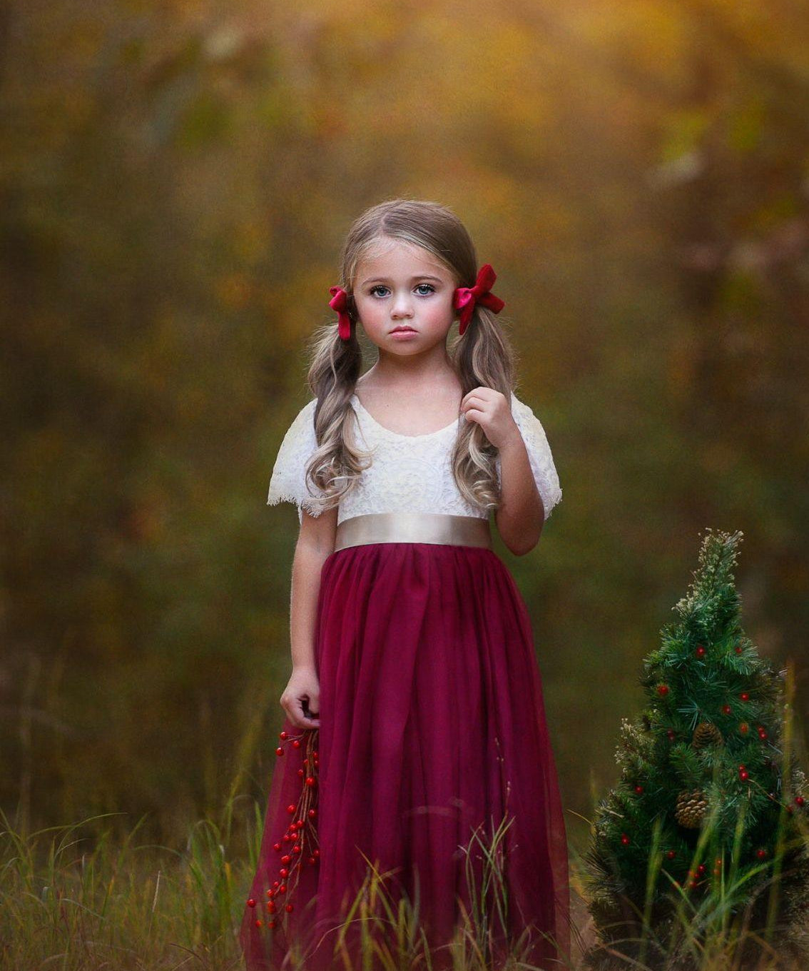 Lace Butterfly Cap Sleeve Special Occasion Lace and tulle flower girl dress - The Little Kitten Boutique