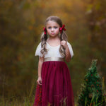 Lace Butterfly Cap Sleeve Special Occasion Lace and tulle flower girl dress - The Little Kitten Boutique