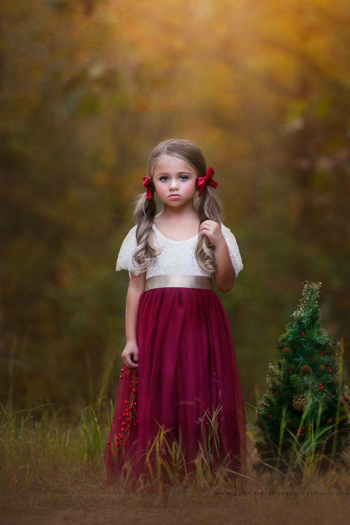 Lace Butterfly Cap Sleeve Special Occasion Lace and tulle flower girl dress - The Little Kitten Boutique