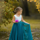 Sleeveless Teal Blue Flower Girl Dress - Perfect for Any Style Wedding - The Little Kitten Boutique