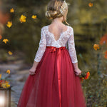Sleeveless and Long Sleeve, Fall Inspired Burnt Orange and Rust Flower Girl Dresses - The Little Kitten Boutique