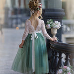 White lace bodice and tulle skirt dress for girls