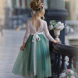 White lace bodice and tulle skirt dress for girls
