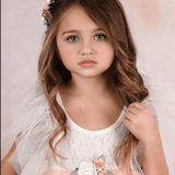 Blush Tulle High Low Flower Girl Dress / Girls Special Occasion Dress - The Little Kitten Boutique