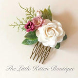 Hair Combs with Flowers for Weddings - The Little Kitten Boutique