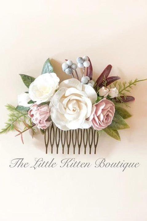 Floral Hair Combs / Wedding Hair Accessories - The Little Kitten Boutique