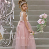 Sleeveless Lace and Tulle Flower Girl Dresses / Girls Special Occasion Dresses - The Little Kitten Boutique