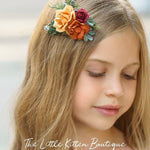 Fall Inspired Burnt Orange short sleeve flower girl dress - The Little Kitten Boutique