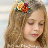 Fall Inspired Burnt Orange short sleeve flower girl dress - The Little Kitten Boutique