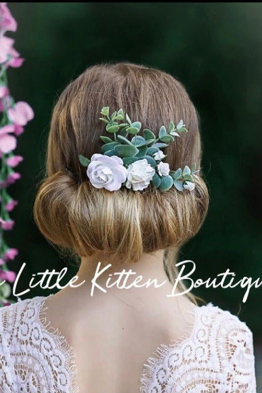 Hair Combs with Flowers for Weddings - The Little Kitten Boutique
