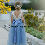 Sleeveless Lace and Tulle Flower Girl Dress - The Little Kitten Boutique