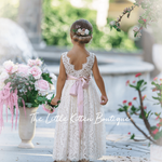 Lace Flower Girl Dress - The Little Kitten Boutique