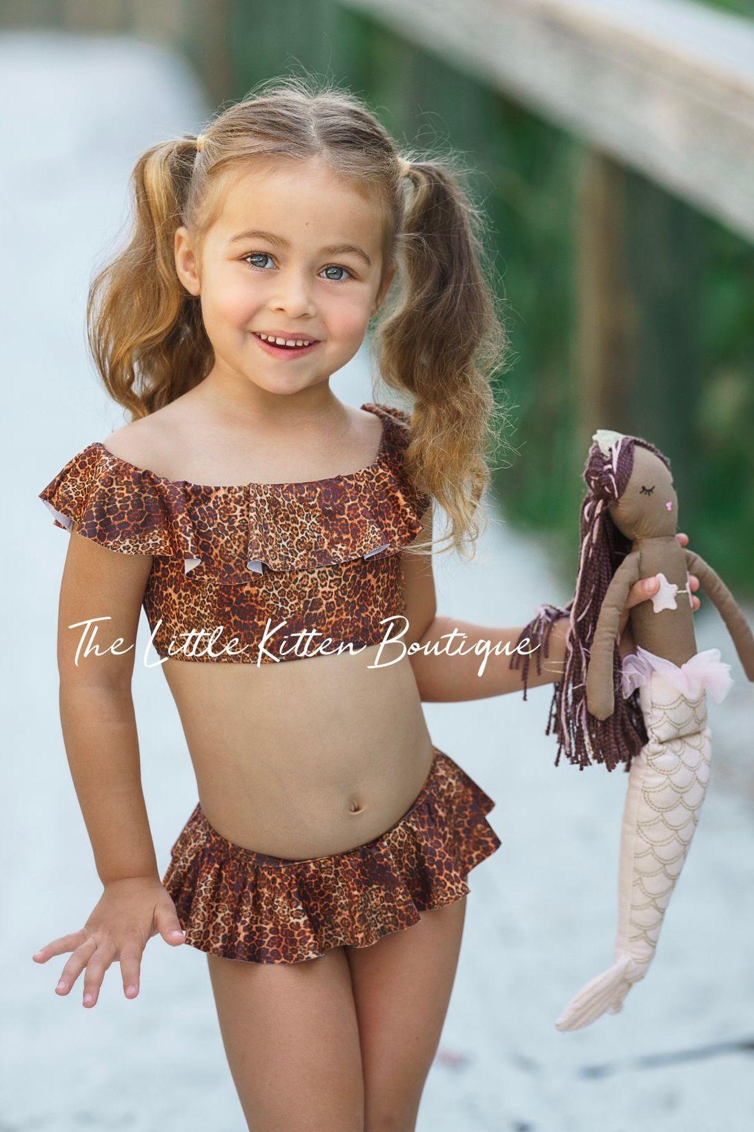 Children Swimsuits - Girls Two Piece Bathing Suit-Tie Front