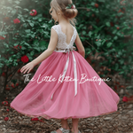 Rustic Lace Boho Style Flower Girl Dress - The Little Kitten Boutique