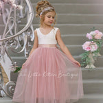 Sleeveless Lace and Tulle Flower Girl Dresses / Girls Special Occasion Dresses - The Little Kitten Boutique