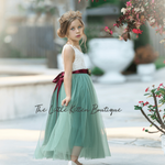 Rustic Lace Boho Style Flower Girl Dress - The Little Kitten Boutique