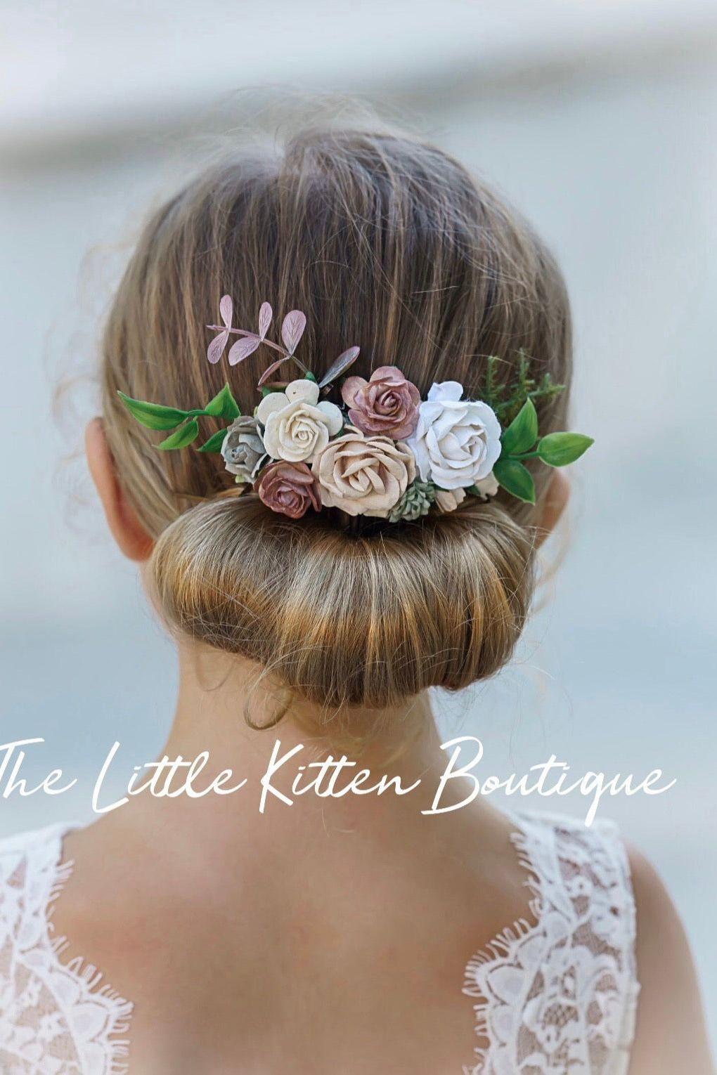 Hair Combs with Flowers for Weddings - The Little Kitten Boutique